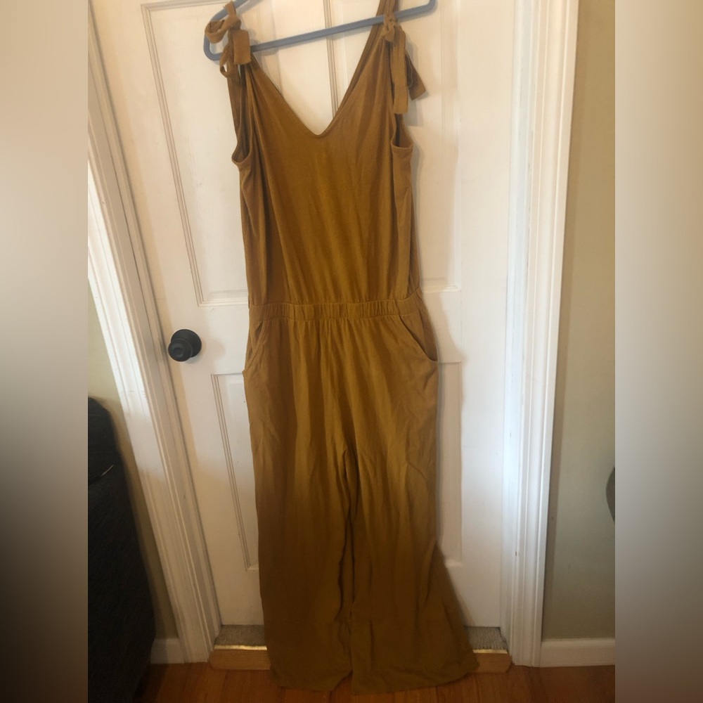 Pact Organic XL Field Tie Jumpsuit in Goldenrod!